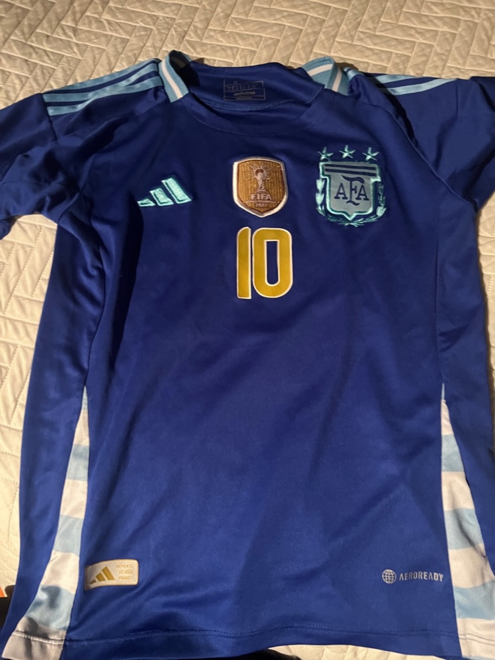 adidas Blue Argentina #10 Long-Sleeve Soccer Jersey
